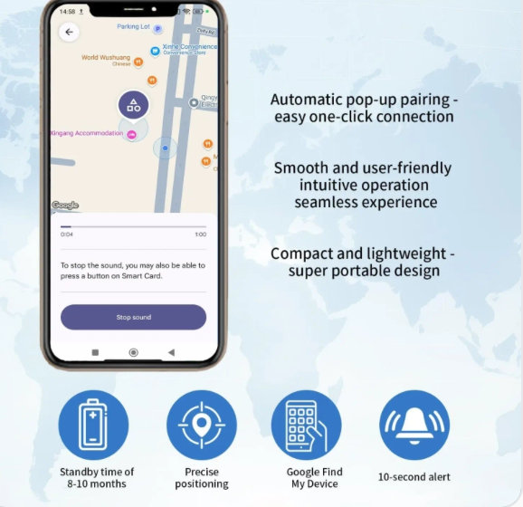 Rastreador Bluetooth Dual iOS y Android | Localizador de Objetos Find My y Google