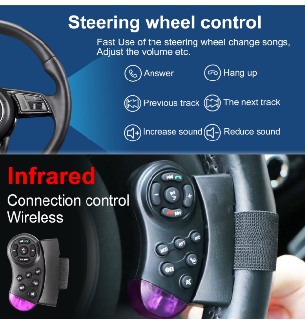 Radio Multimedia 2 DIN con CarPlay, Android Auto y Control al Volante