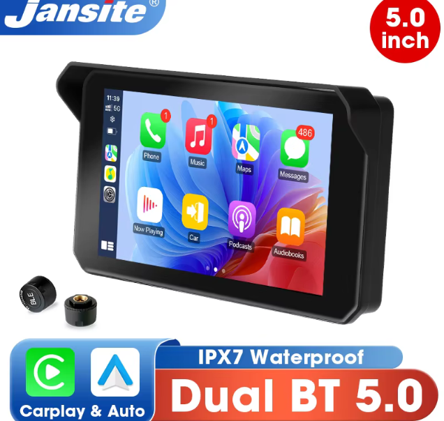 pantalla Android para moto con conectividad, Apple CarPlay y Android auto